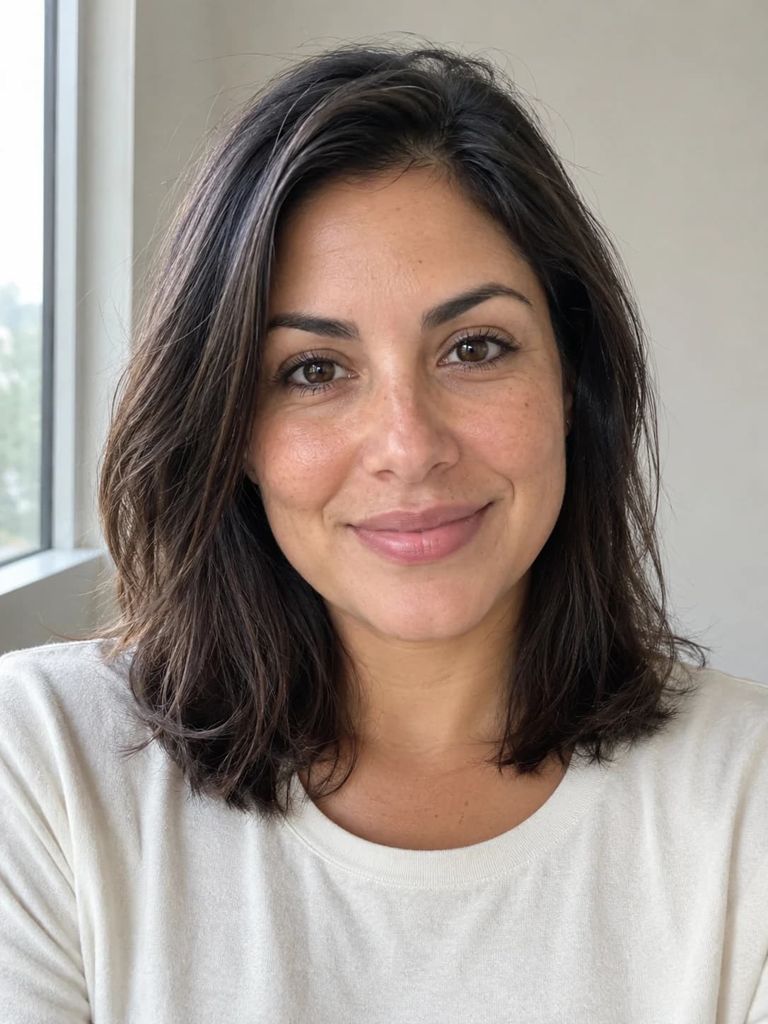 Portret de referință generat cu AI al unui adult fictiv, cu fața vizibilă și lumină naturală.